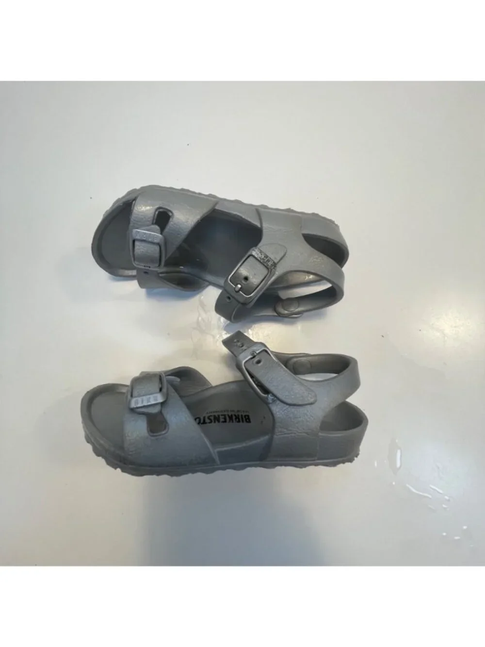 Birkenstock Kids Silver Rio Sandals, Size 9